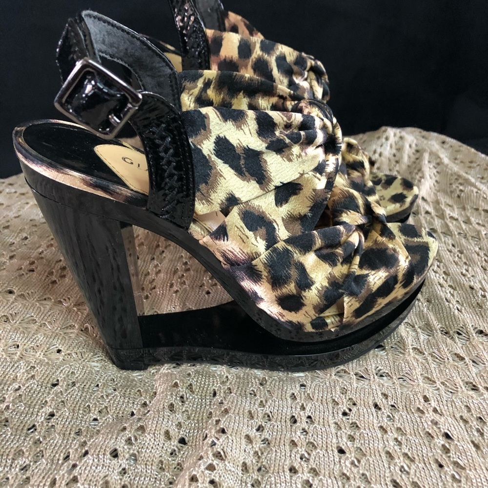 Gianni Bini Leopard Fabric heel